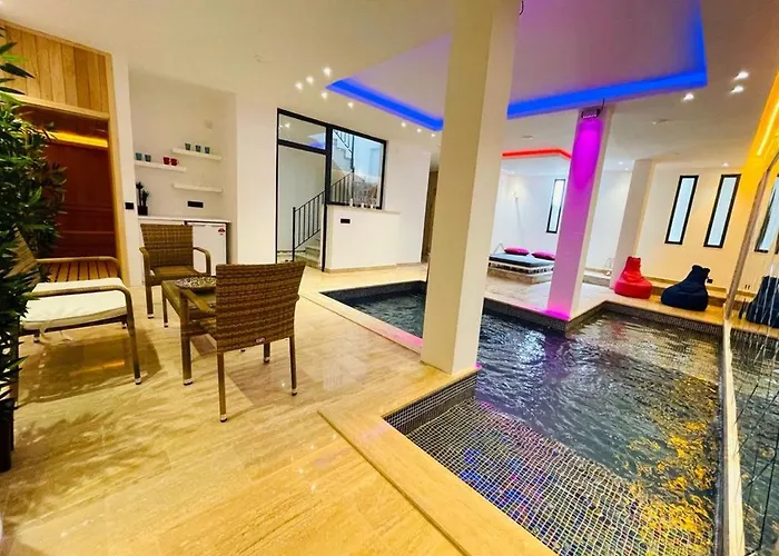 Honeymoon With Luxury Indoor And Outdoor Pools In Kalkan Villa Kas