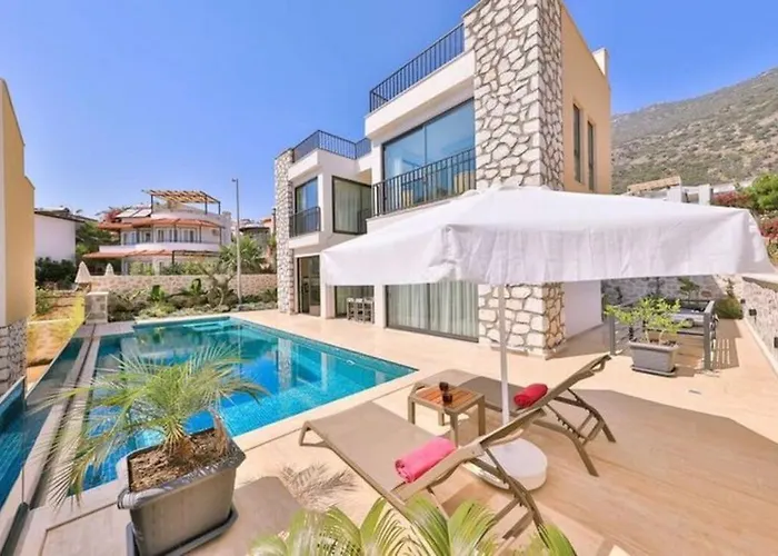 Honeymoon With Luxury Indoor And Outdoor Pools In Kalkan Villa *